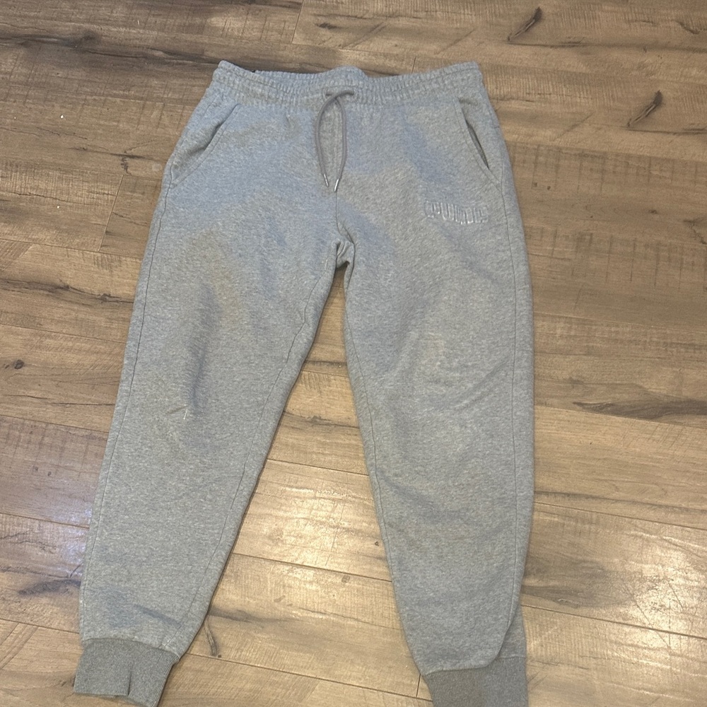 Puma Light Gray Sweatpants with Drawstring